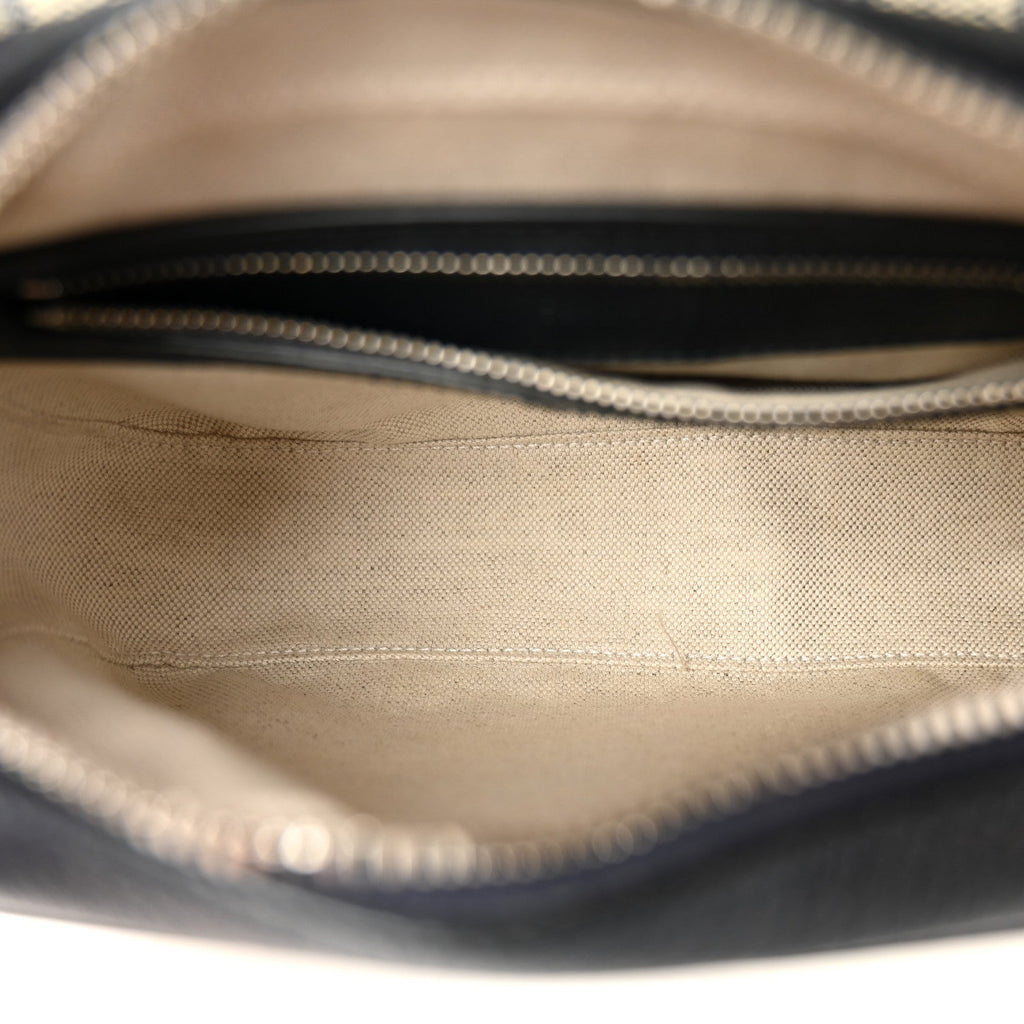 Gucci GG Supreme Monogram Textured Dollar Calfskin Web Studded Mini Ophidia Flap Shoulder Bag Beige Blue