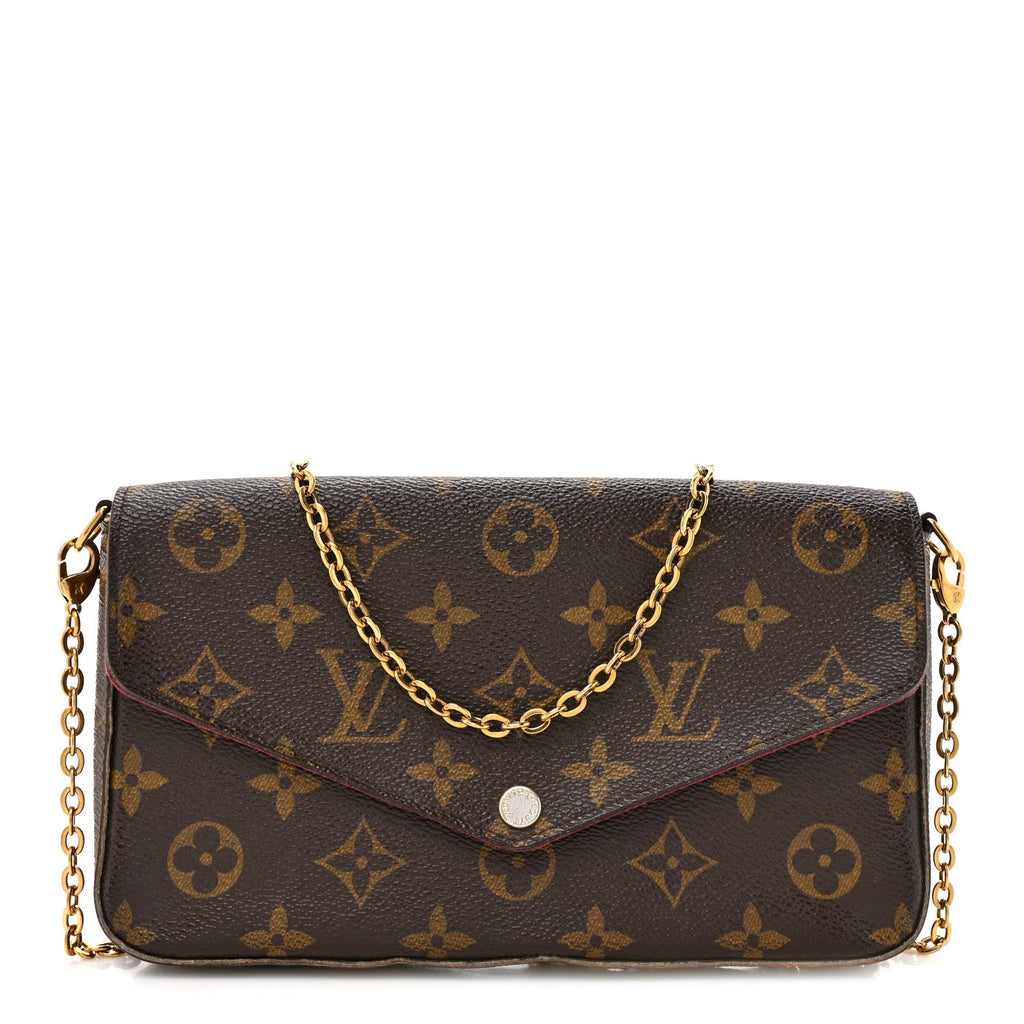 Louis Vuitton Monogram Pochette Felicie Chain Wallet Fuchsia