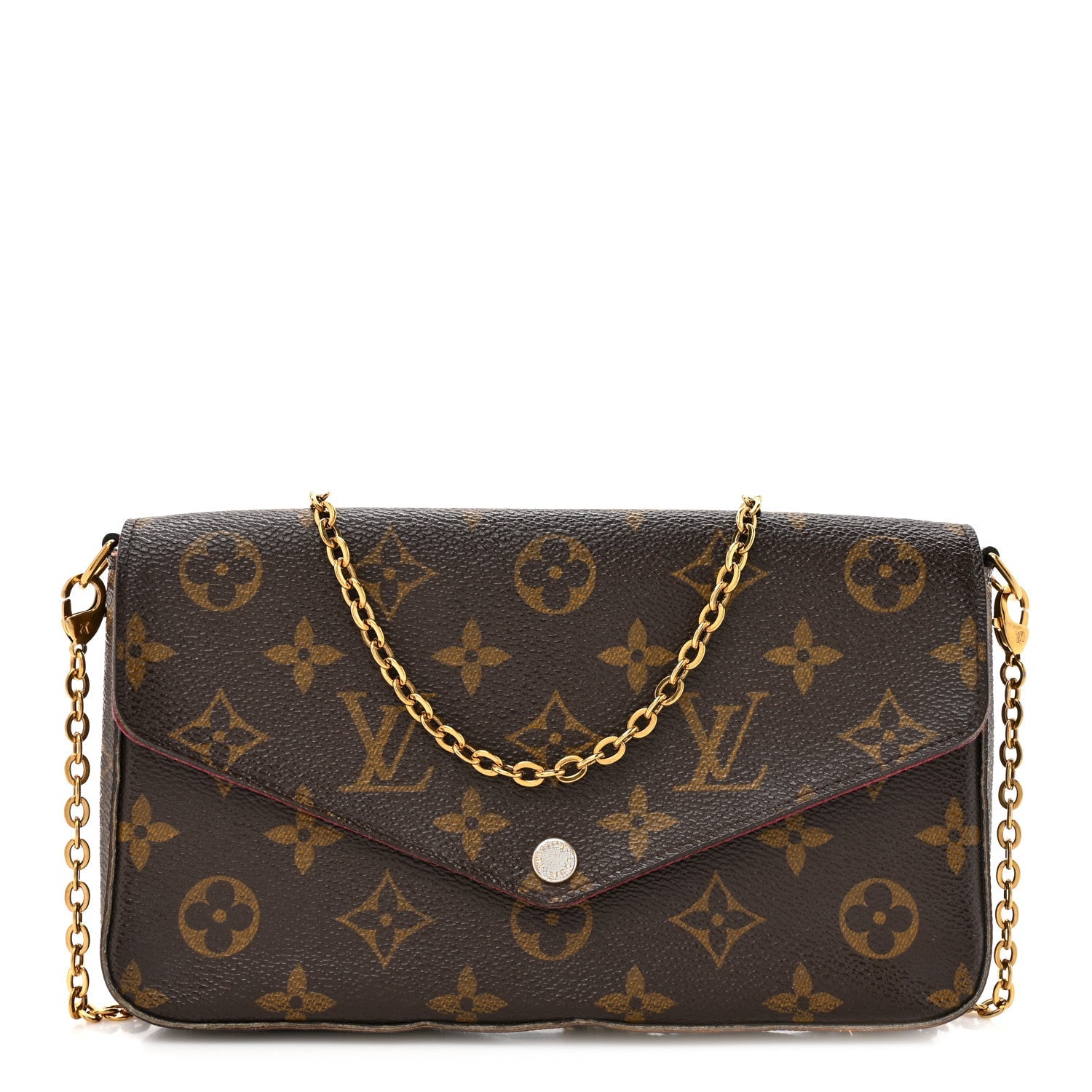 Louis Vuitton Monogram Pochette Felicie Chain Wallet Fuchsia