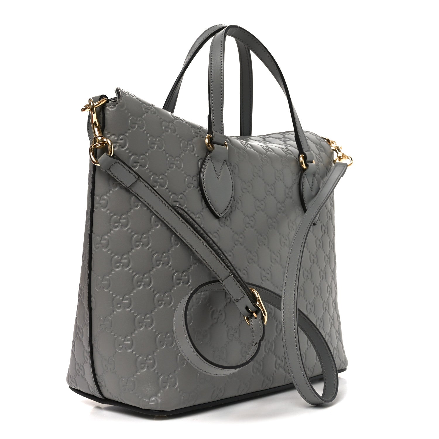 Gucci Guccissima Linea A Foldover Tote Storm Grey
