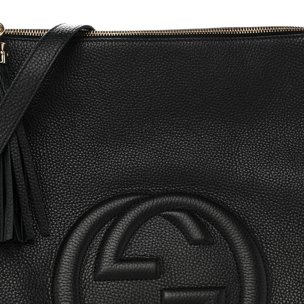 Gucci Pebbled Calfskin Large Soho Hobo Black