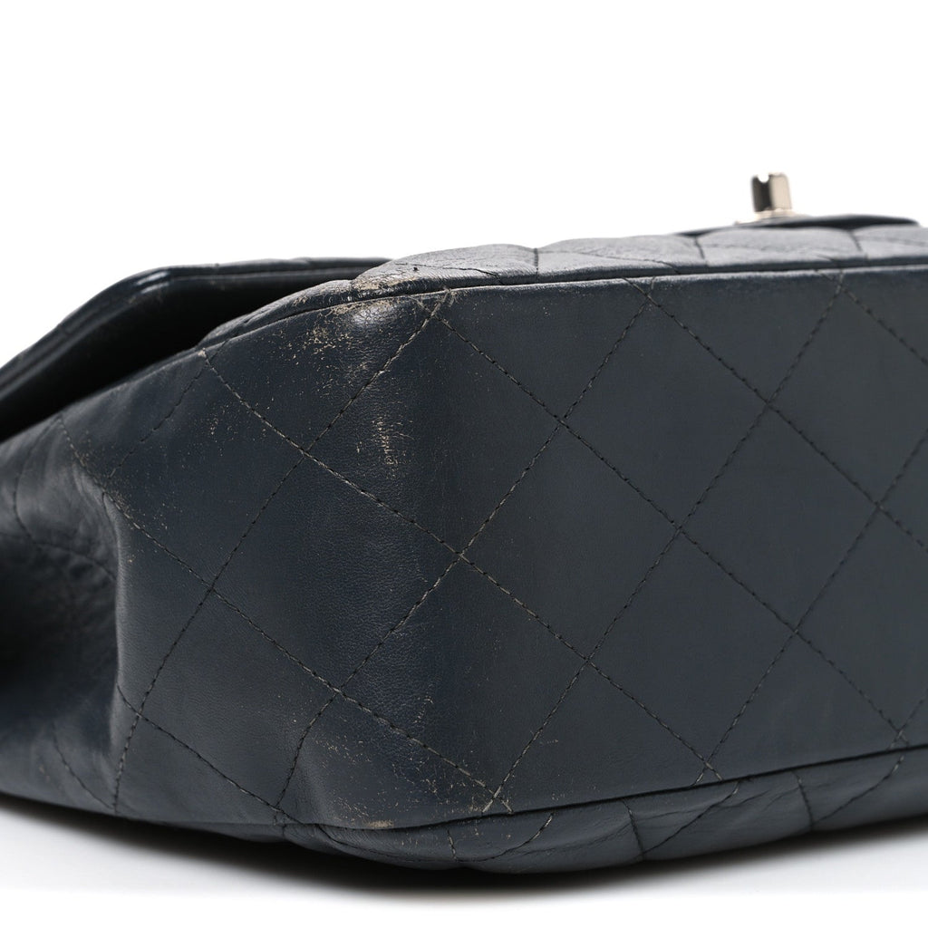 Chanel Lambskin Quilted Jumbo Single Flap Grey