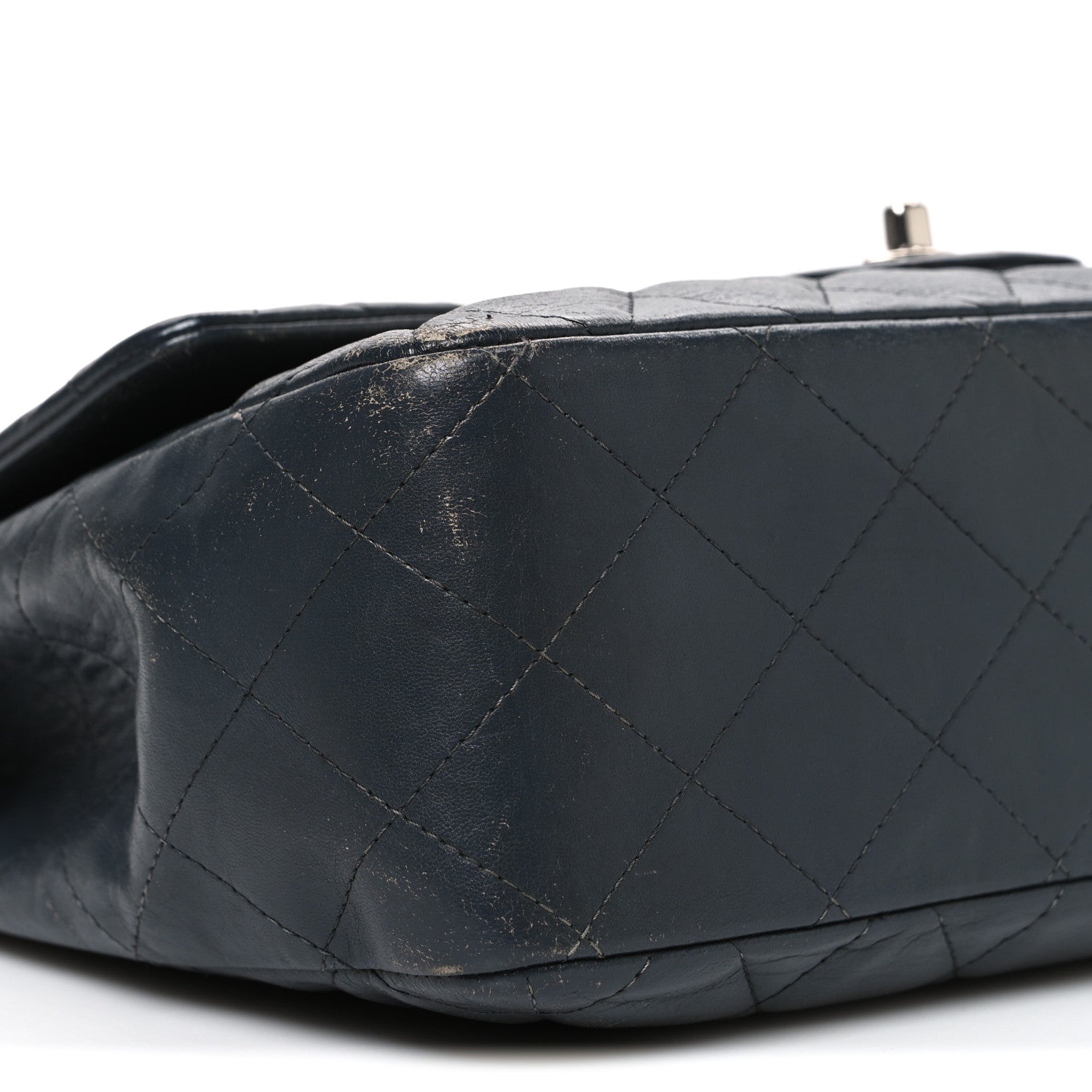 Chanel Lambskin Quilted Jumbo Single Flap Grey