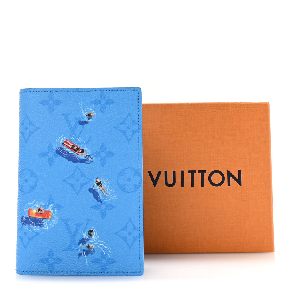 Louis Vuitton Monogram Sports Passport Cover Pool Blue