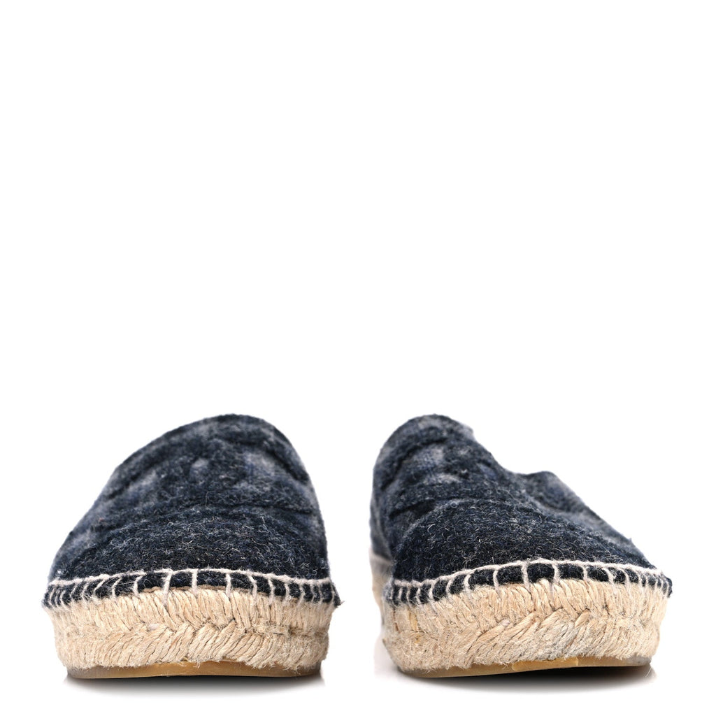 Plaid Fabric CC Espadrilles 38 Grey