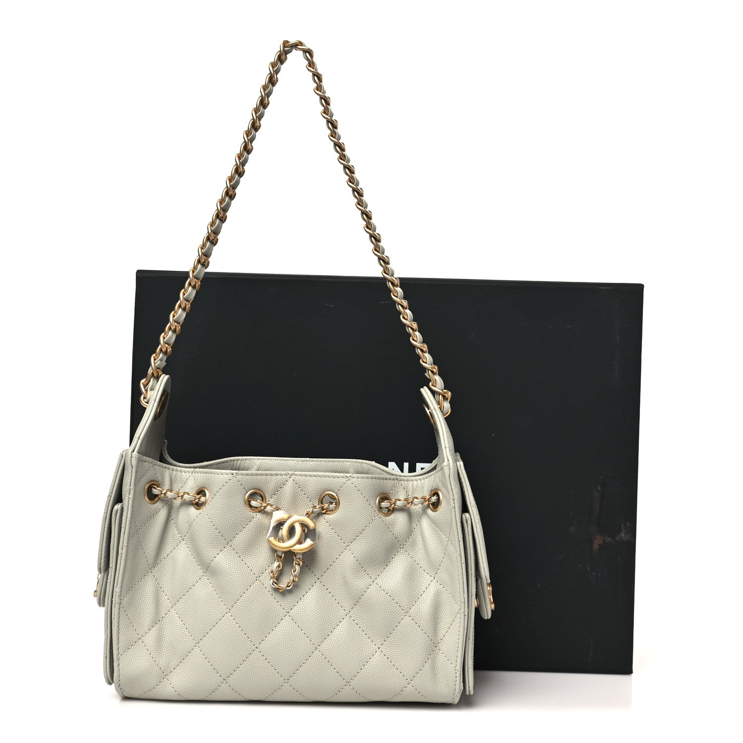 Chanel Caviar Quilted Mini Chanel 25 Handbag Light Green