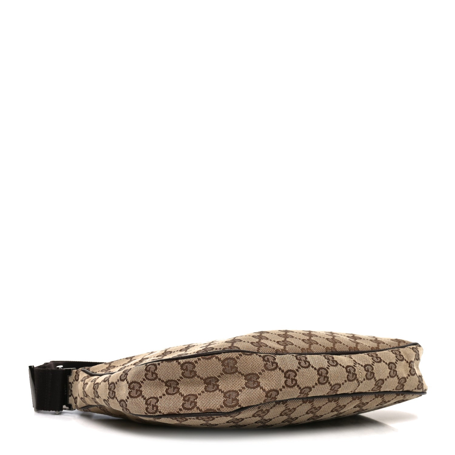 Gucci Monogram Medium Half Moon Hobo Dark Brown