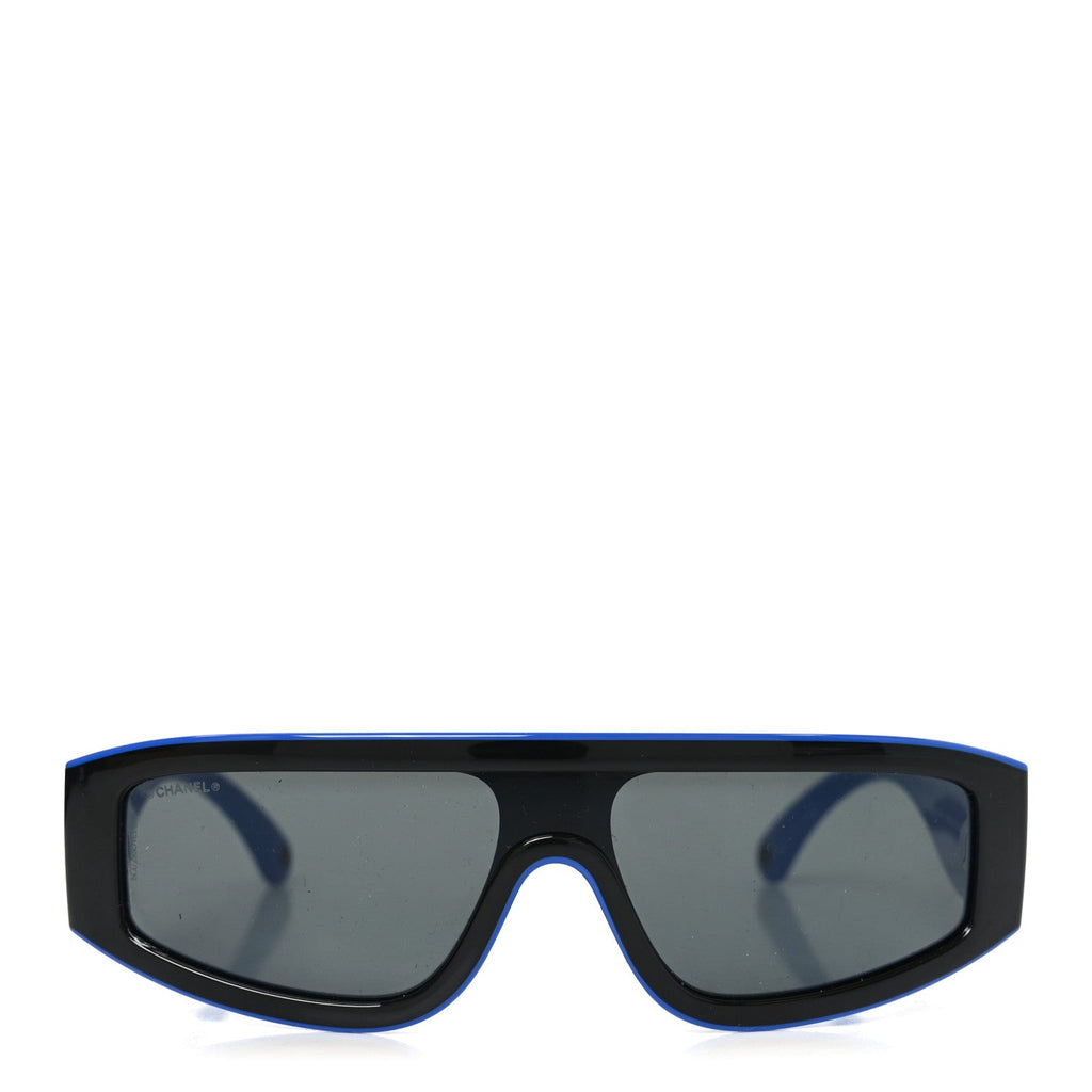 Acetate Cat Eye Sunglasses 6057 Black Blue