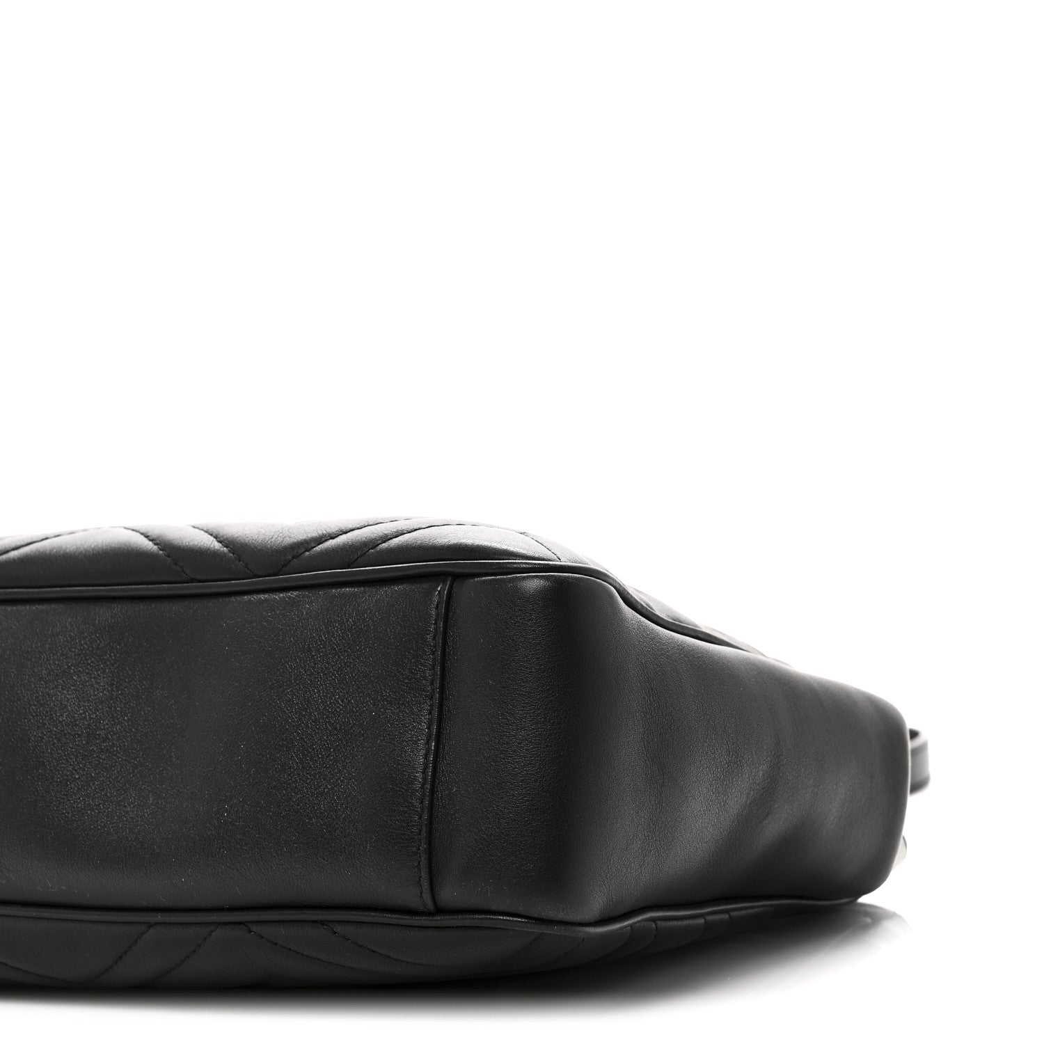 Gucci Calfskin Matelasse Medium GG Marmont Open Top Shoulder Bag Black