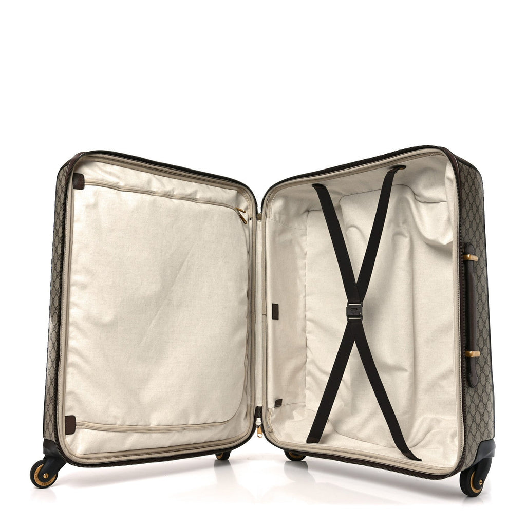 Gucci GG Supreme Monogram Web Medium Savoy Trolley Beige Ebony
