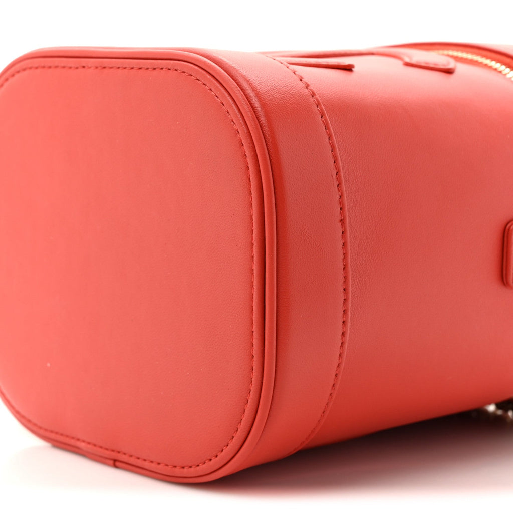 Chanel Lambskin Timeless Vanity Cosmetic Case Red