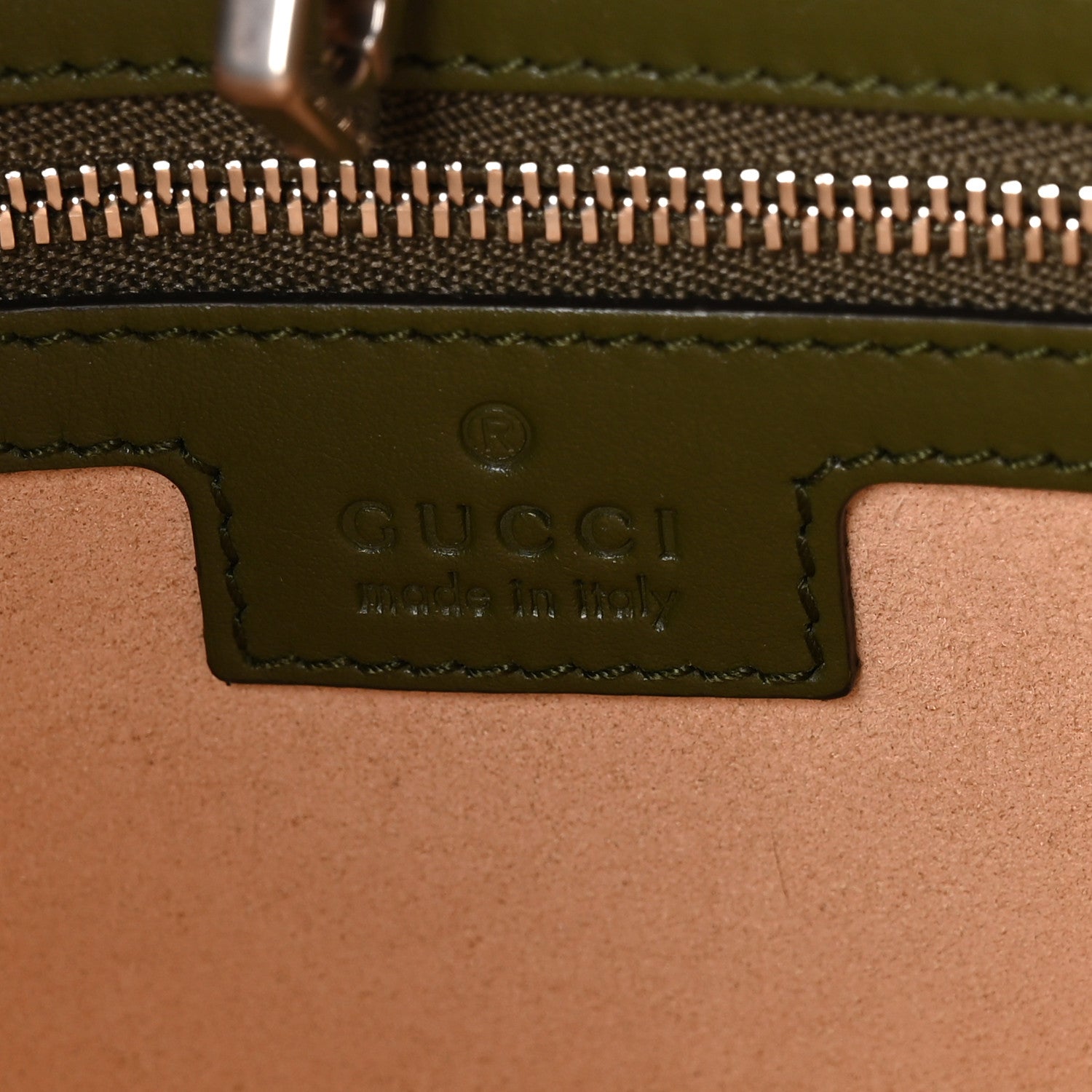 Gucci Calfskin Matelasse Aria Medium GG Marmont Shoulder Tote Military Wood