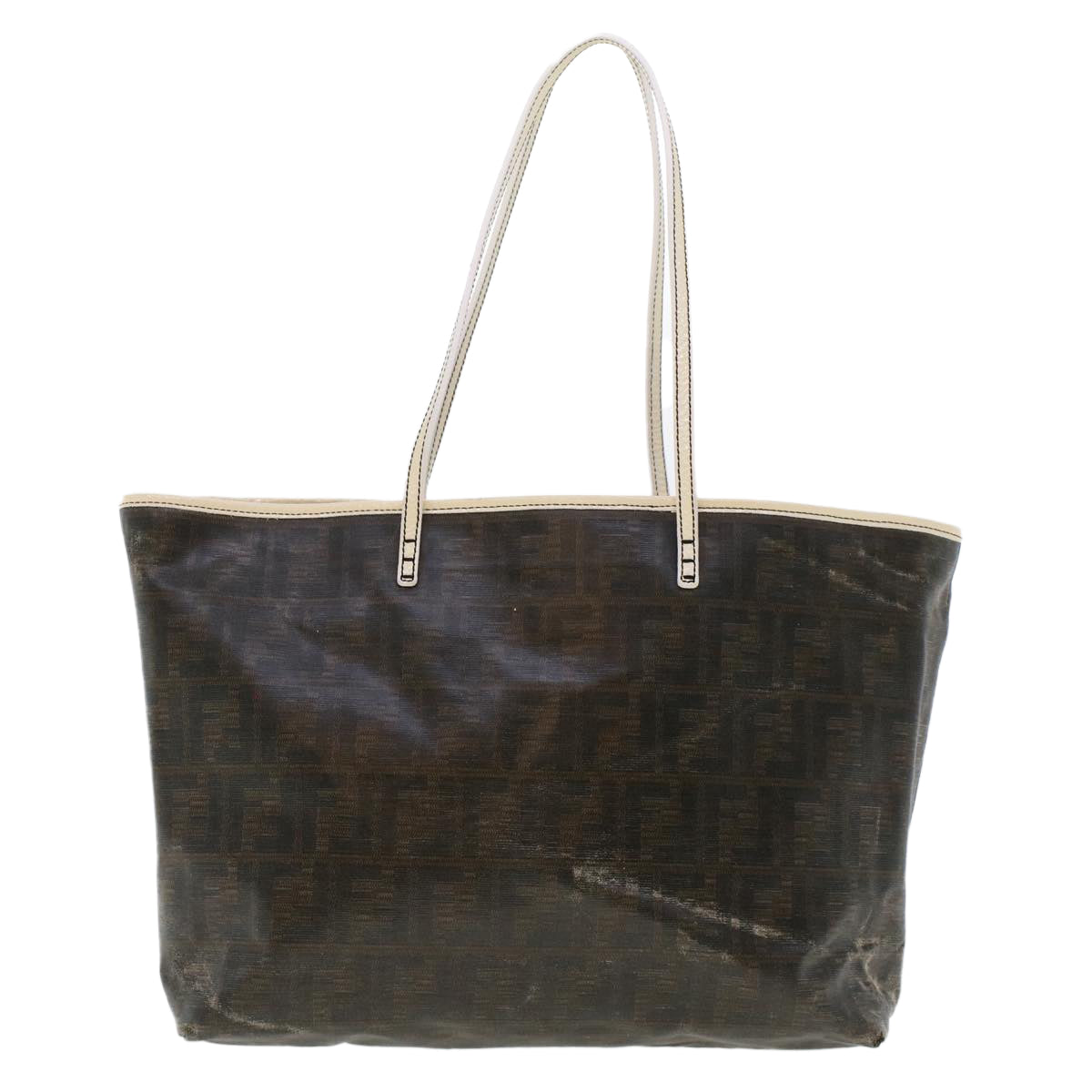 FENDI Zucca Canvas Tote Bag Coated Canvas Dark Brown  48017