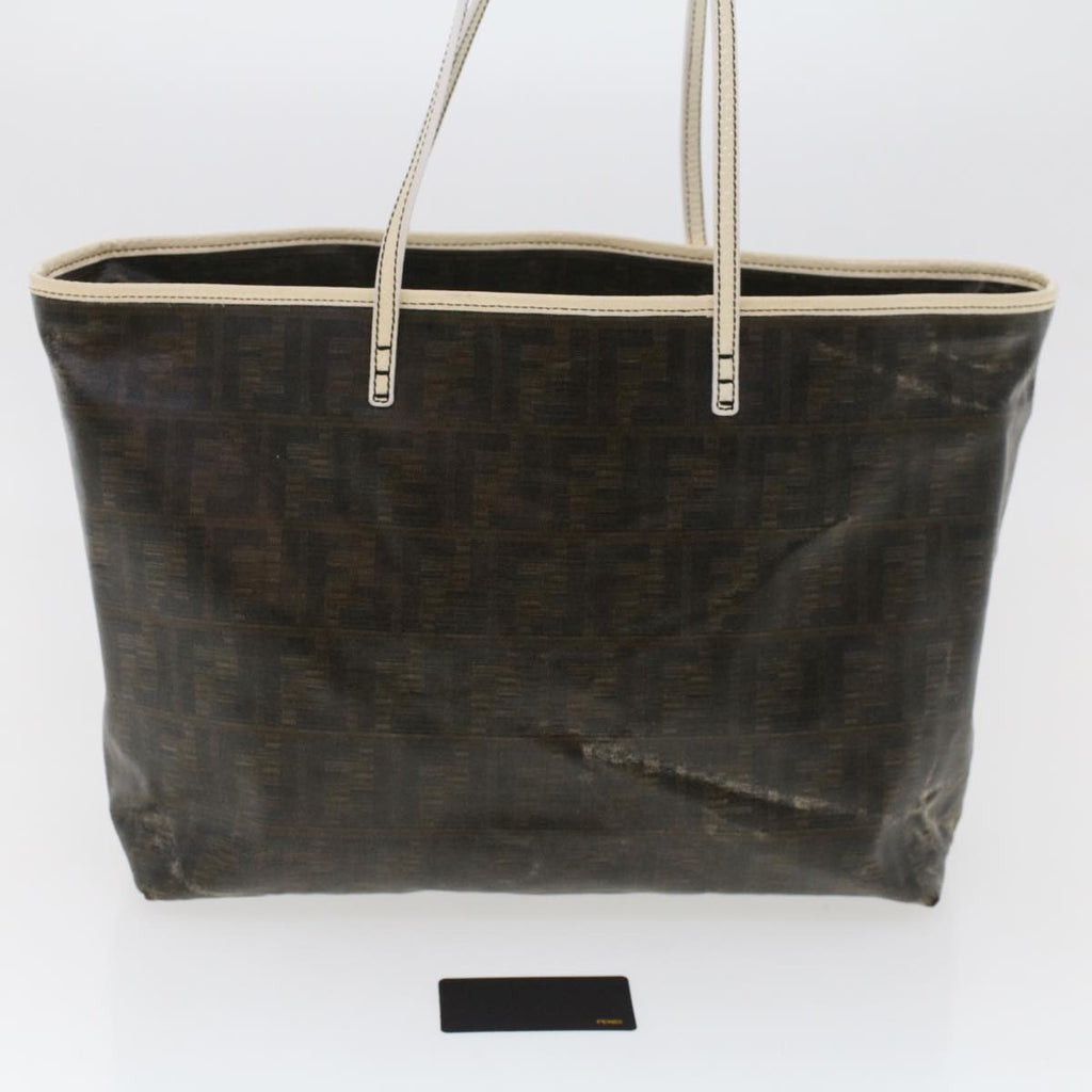 FENDI Zucca Canvas Tote Bag Coated Canvas Dark Brown  48017