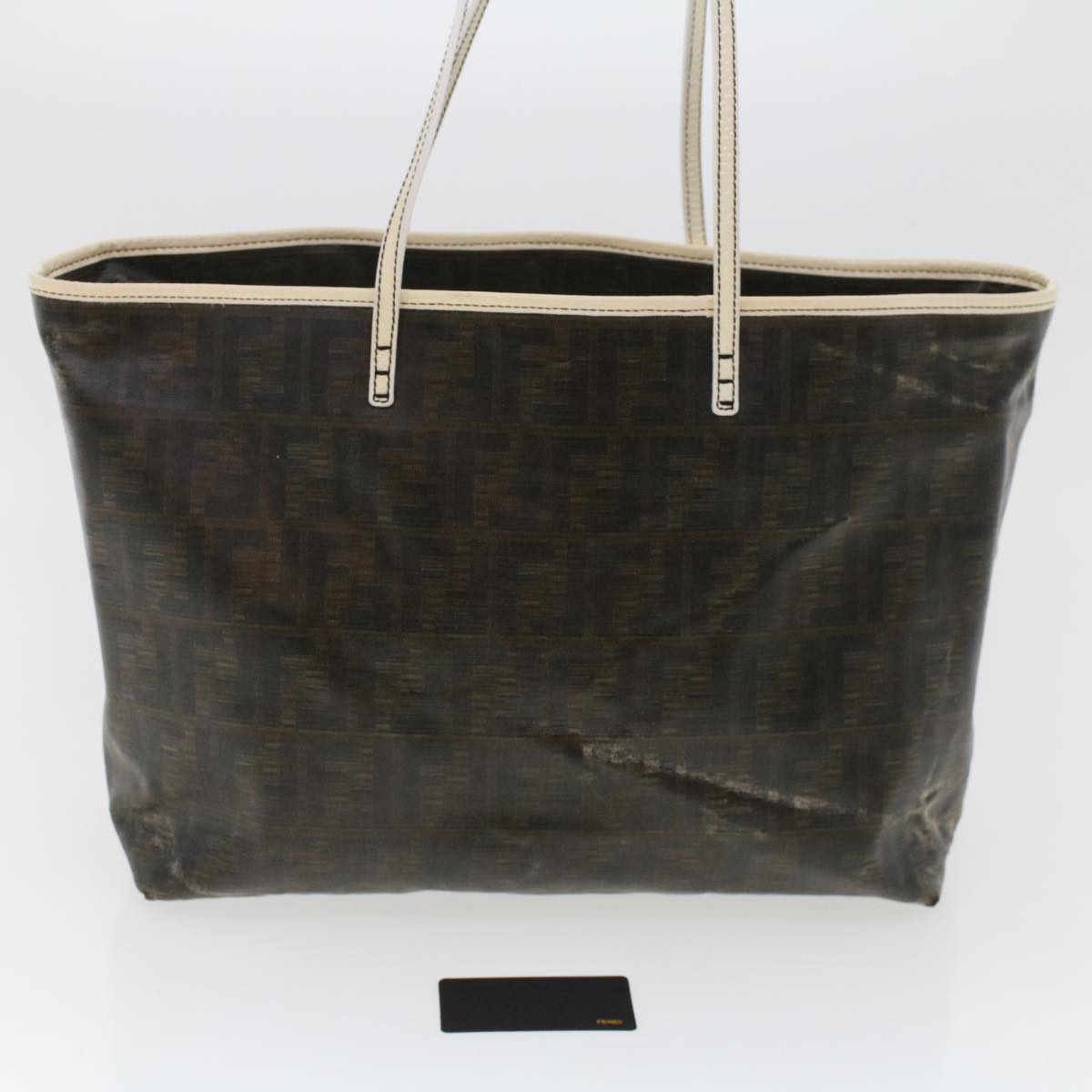FENDI Zucca Canvas Tote Bag Coated Canvas Dark Brown  48017
