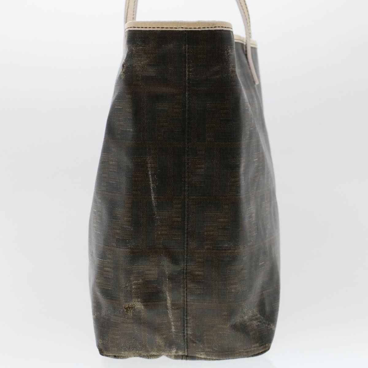 FENDI Zucca Canvas Tote Bag Coated Canvas Dark Brown  48017