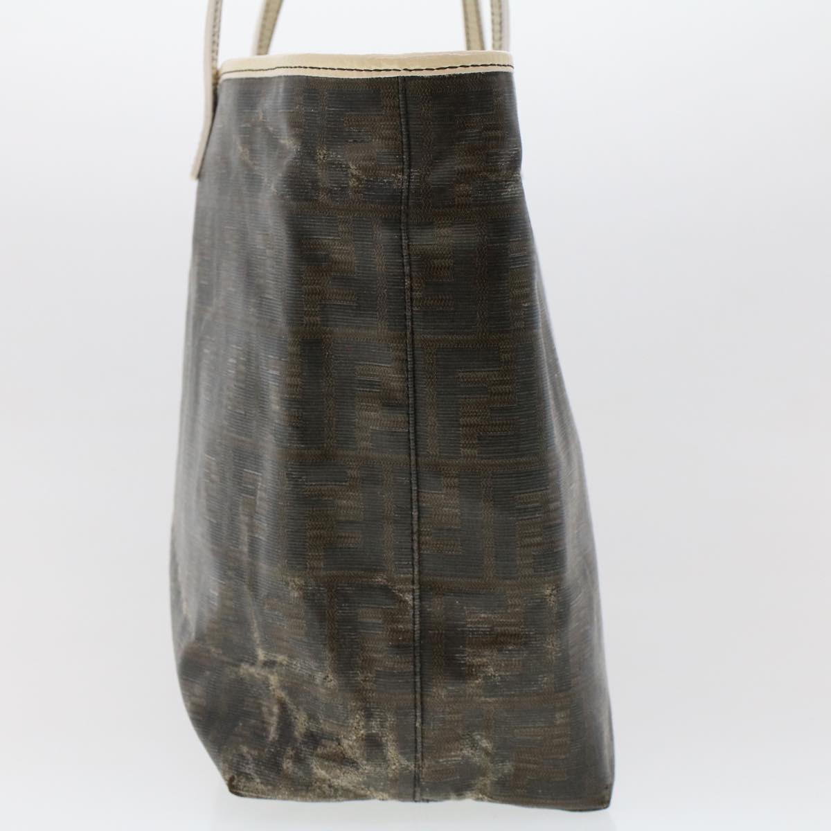 FENDI Zucca Canvas Tote Bag Coated Canvas Dark Brown  48017