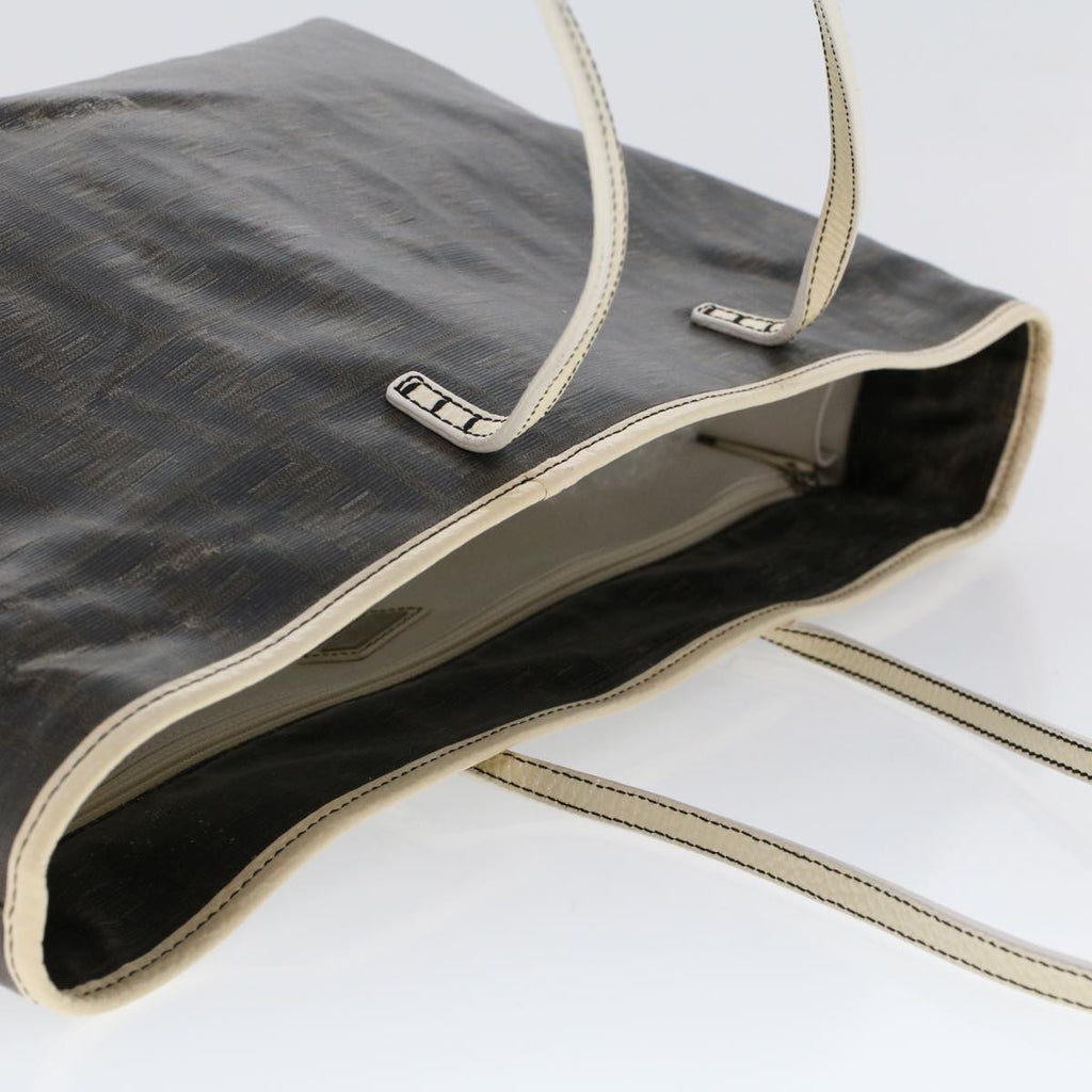 FENDI Zucca Canvas Tote Bag Coated Canvas Dark Brown  48017