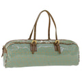 FENDI Zucchino Canvas Hand Bag Coated Canvas Light Blue  48018