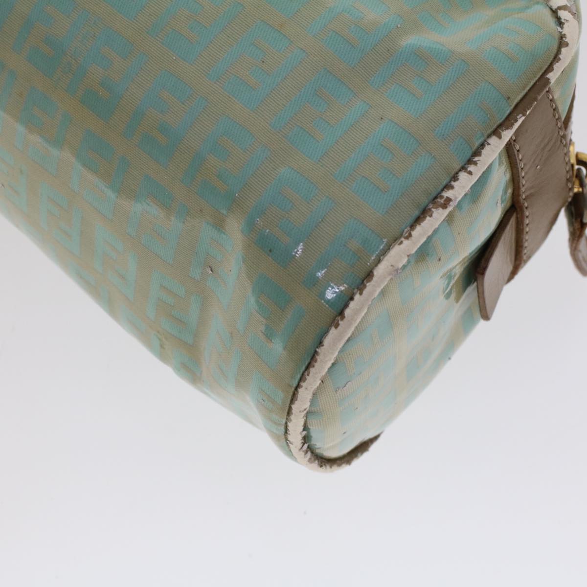 FENDI Zucchino Canvas Hand Bag Coated Canvas Light Blue  48018