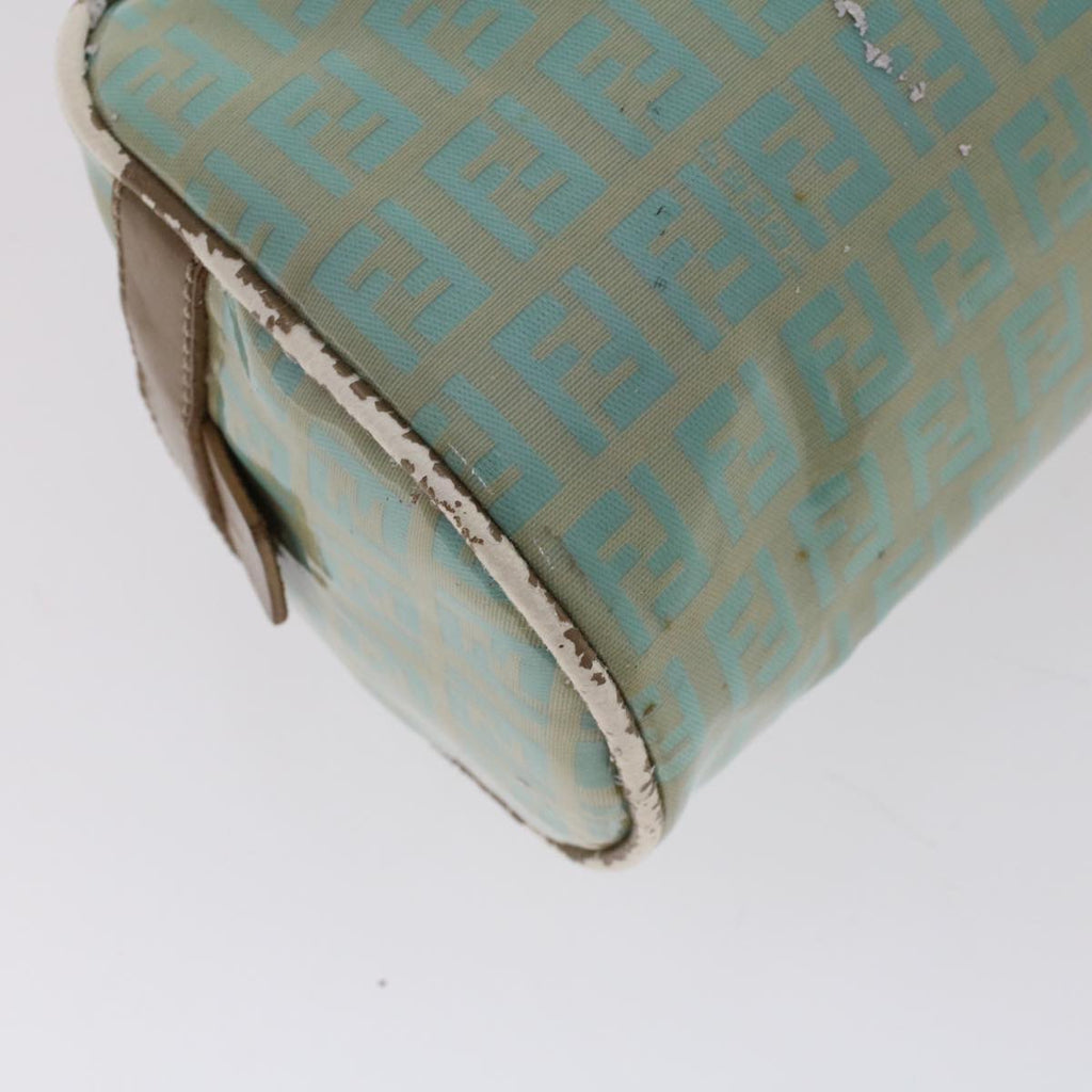 FENDI Zucchino Canvas Hand Bag Coated Canvas Light Blue  48018