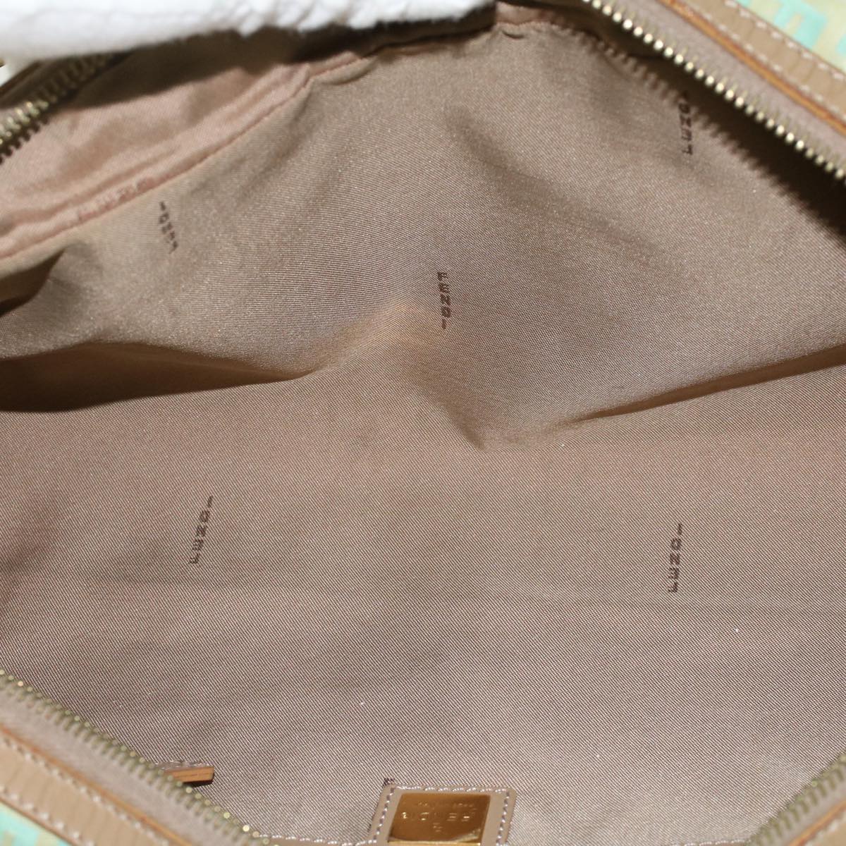 FENDI Zucchino Canvas Hand Bag Coated Canvas Light Blue  48018