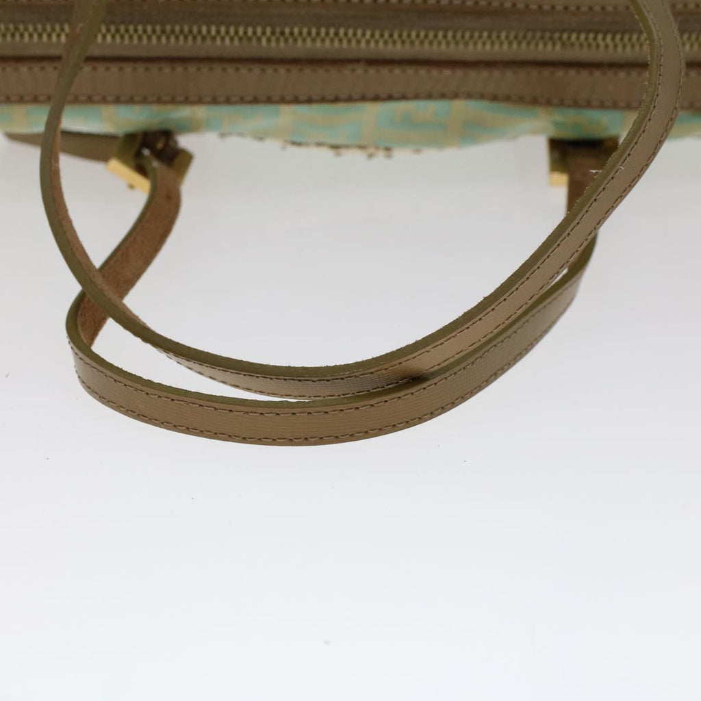 FENDI Zucchino Canvas Hand Bag Coated Canvas Light Blue  48018