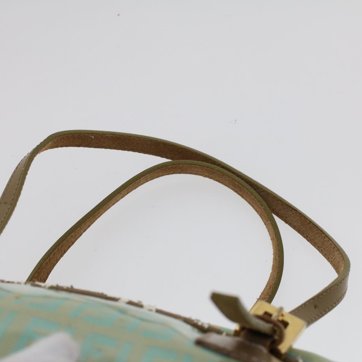 FENDI Zucchino Canvas Hand Bag Coated Canvas Light Blue  48018
