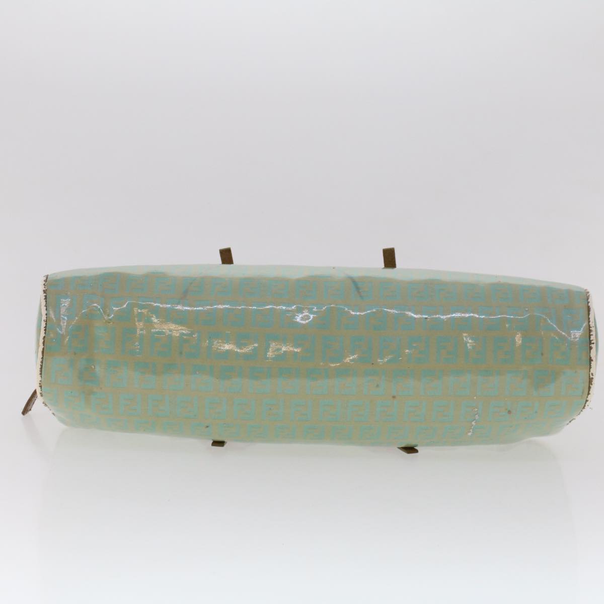 FENDI Zucchino Canvas Hand Bag Coated Canvas Light Blue  48018