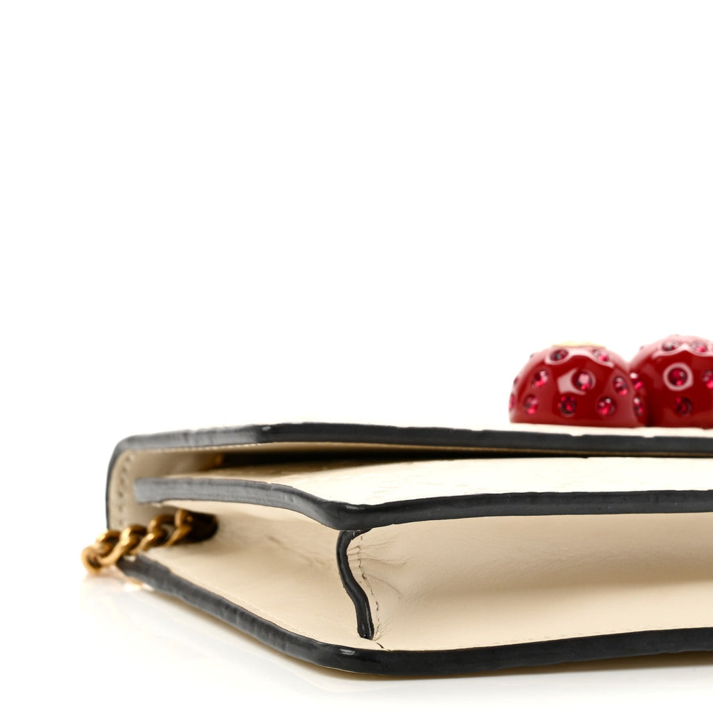 Gucci Guccissima Mini Cherry Chain Bag White