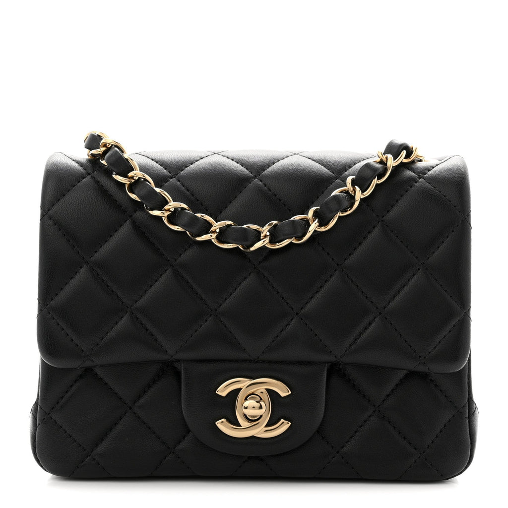 Chanel Lambskin Quilted Mini Square Flap Black