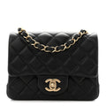Chanel Lambskin Quilted Mini Square Flap Black