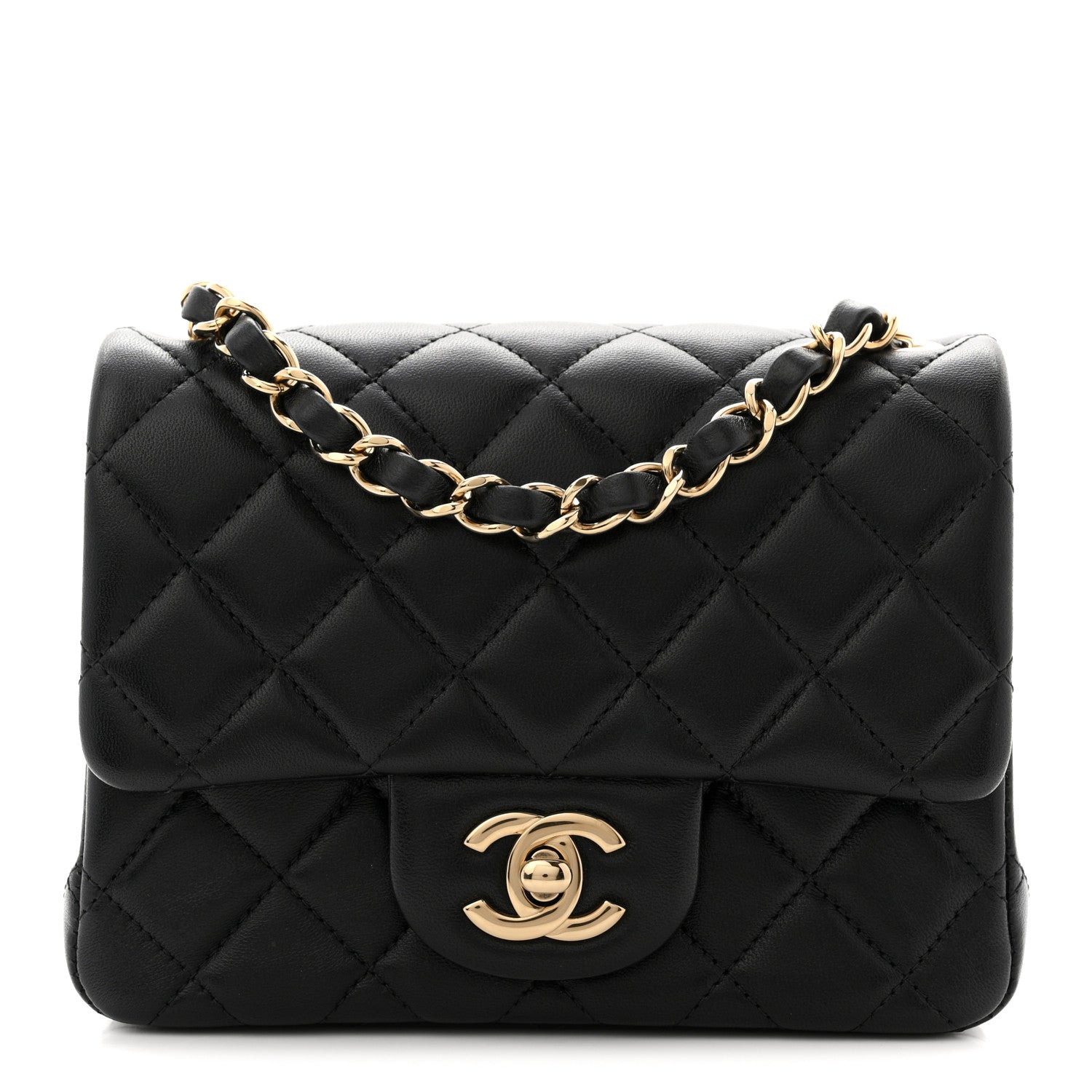 Chanel Lambskin Quilted Mini Square Flap Black