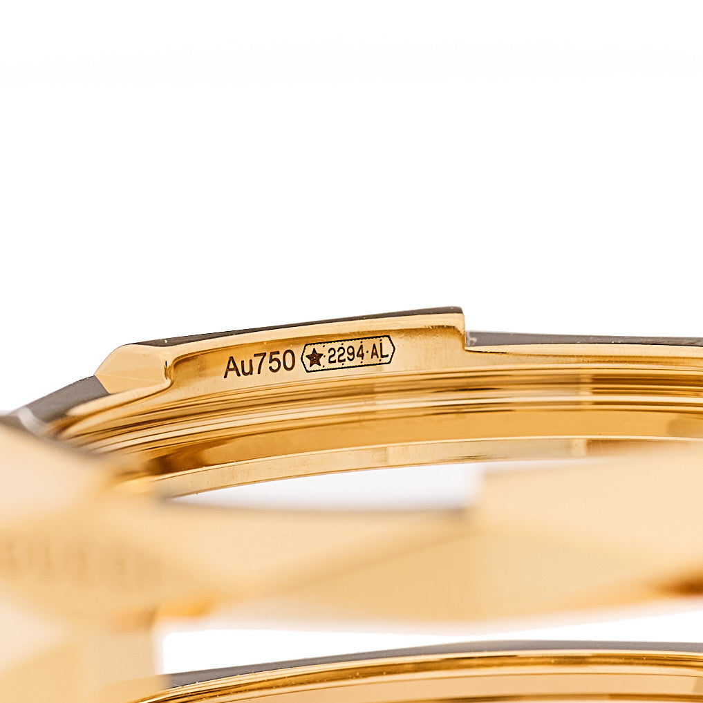 Gucci 18K Yellow Gold Link to Love Double Ring 57 8