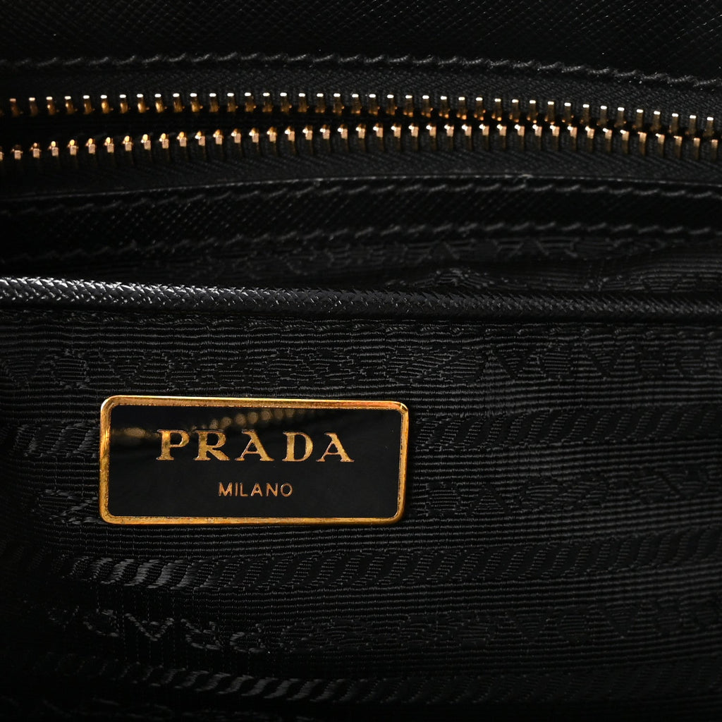 Prada Saffiano Lux Medium Galleria Double Zip Tote Black