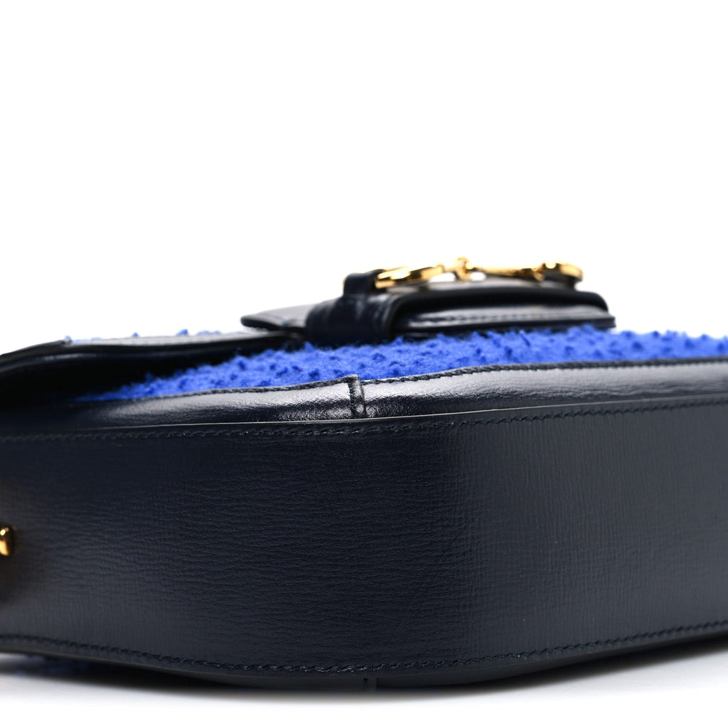 Gucci Casy Wool Azalea Calfskin Mini Horsebit 1955 Shoulder Bag Blue China