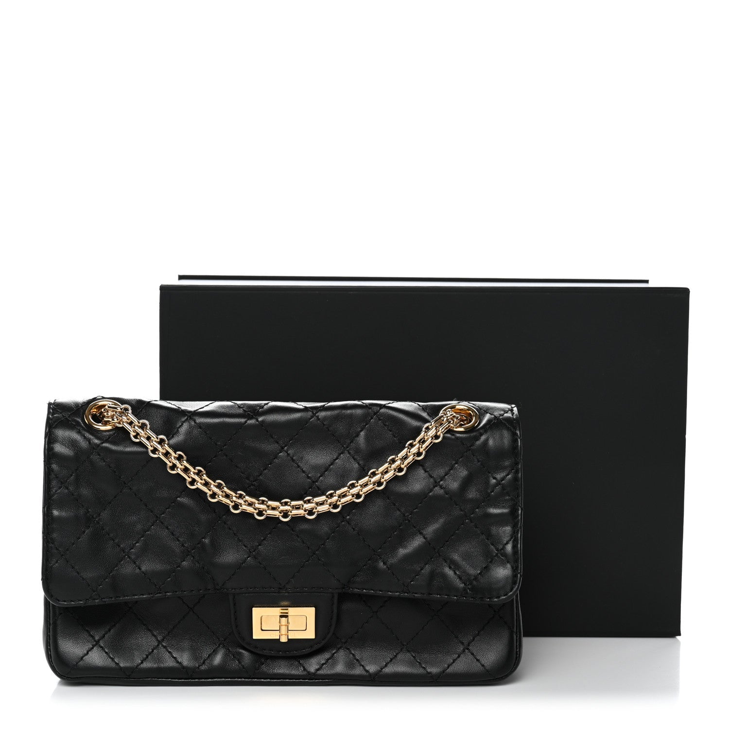 Chanel Lambskin Quilted Crush 2.55 Reissue 225 Flap Black