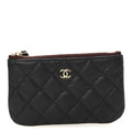 Caviar Quilted Small Cosmetic Case Black
