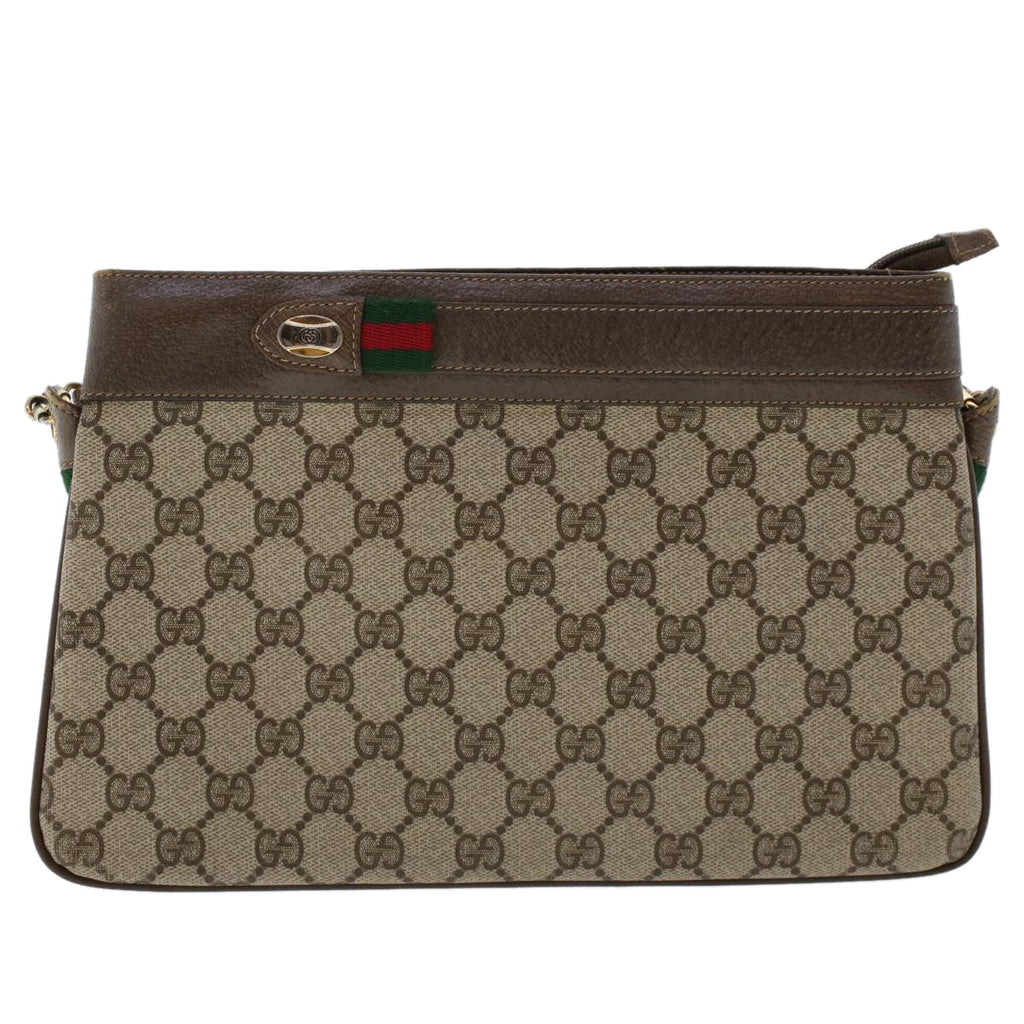 GUCCI GG Canvas Web Sherry Line Shoulder Bag Beige Red 904.02.035..  48148