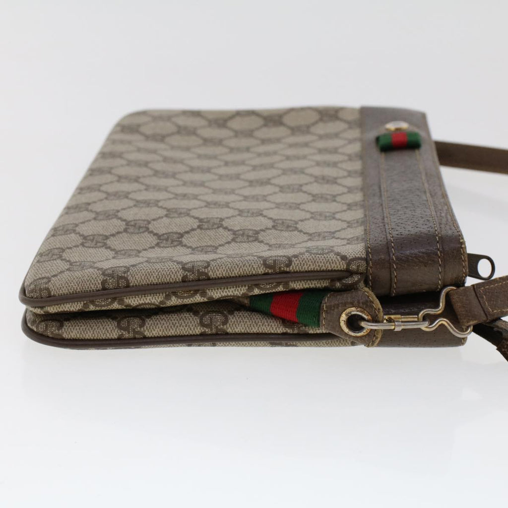 GUCCI GG Canvas Web Sherry Line Shoulder Bag Beige Red 904.02.035..  48148