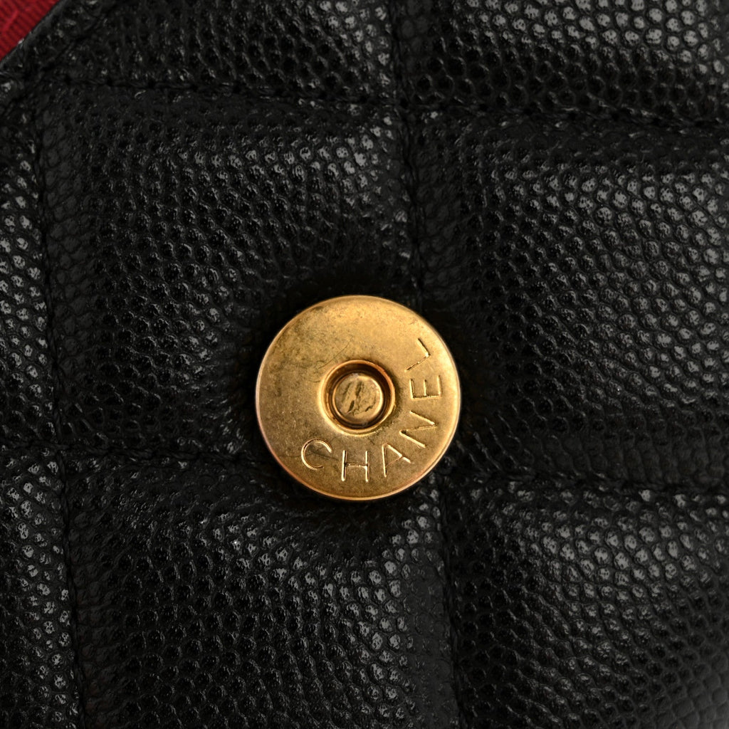 Chanel Caviar Quilted Bracelet On Chain Clutch Black