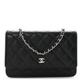 Chanel Caviar Quilted Wallet on Chain WOC Black