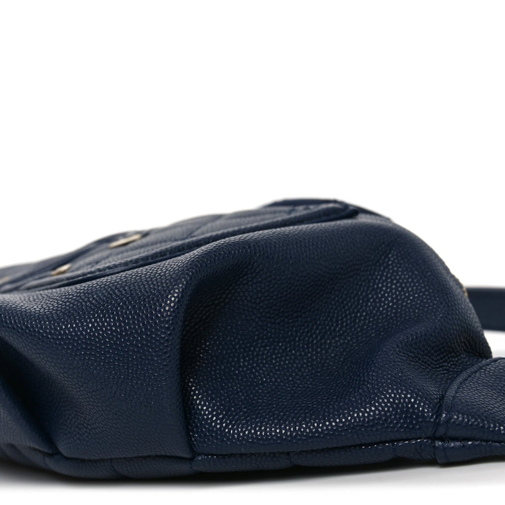 Chanel Caviar Quilted Filigree Waist Bag Blue