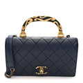 Chanel Lambskin Quilted Small Art Nouvelle Flap Bag Navy