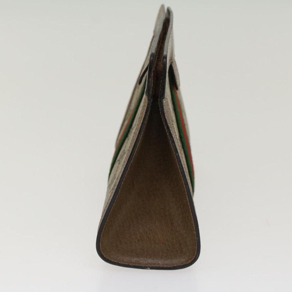 GUCCI GG Canvas Web Sherry Line Clutch Bag Beige Red Green 89.01.001  48199