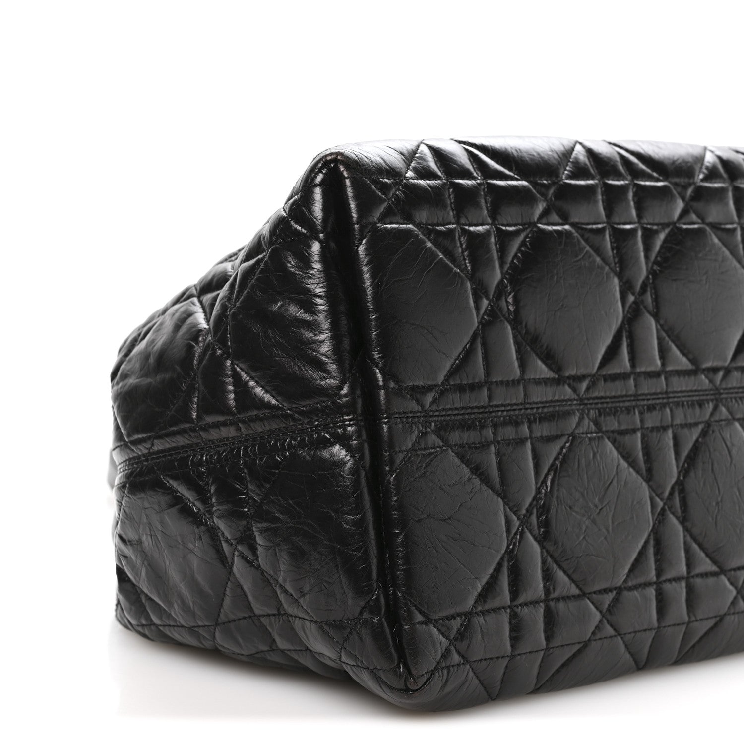 Christian Dior Crinkled Calfskin Macrocannage Large Toujours Black