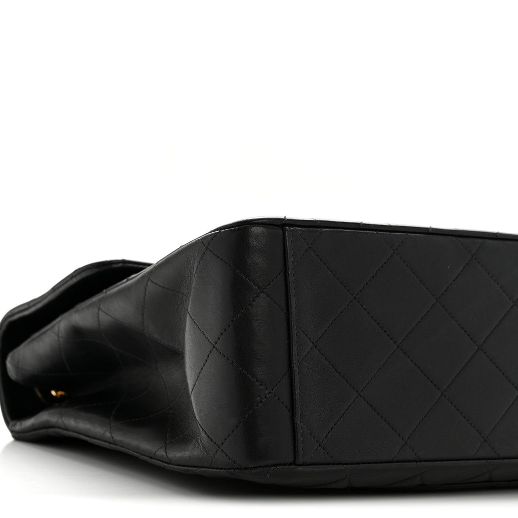 Chanel Lambskin Quilted XL Jumbo Single Flap Black