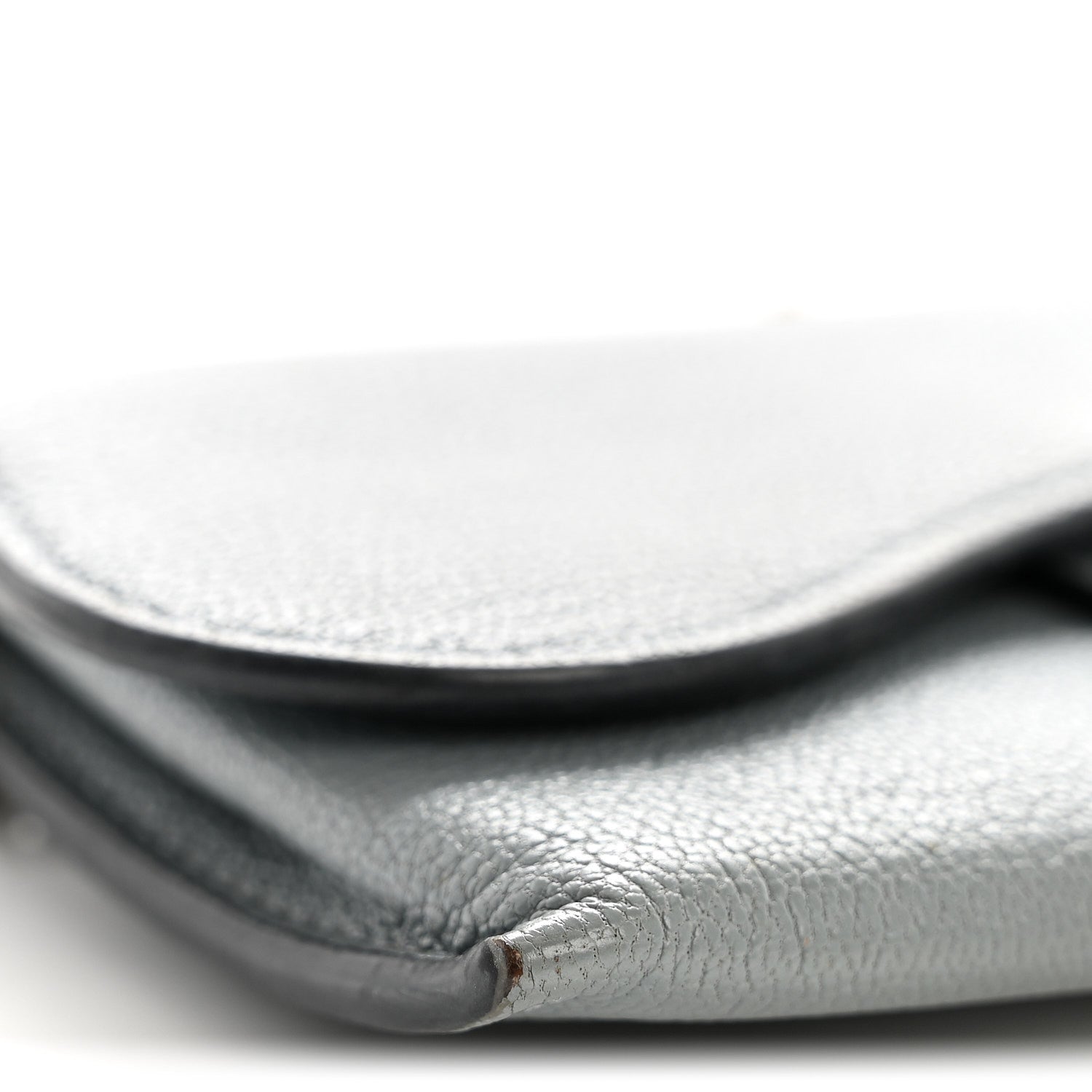 Christian Dior Goatskin Nano Saddle Chain Pouch Blue
