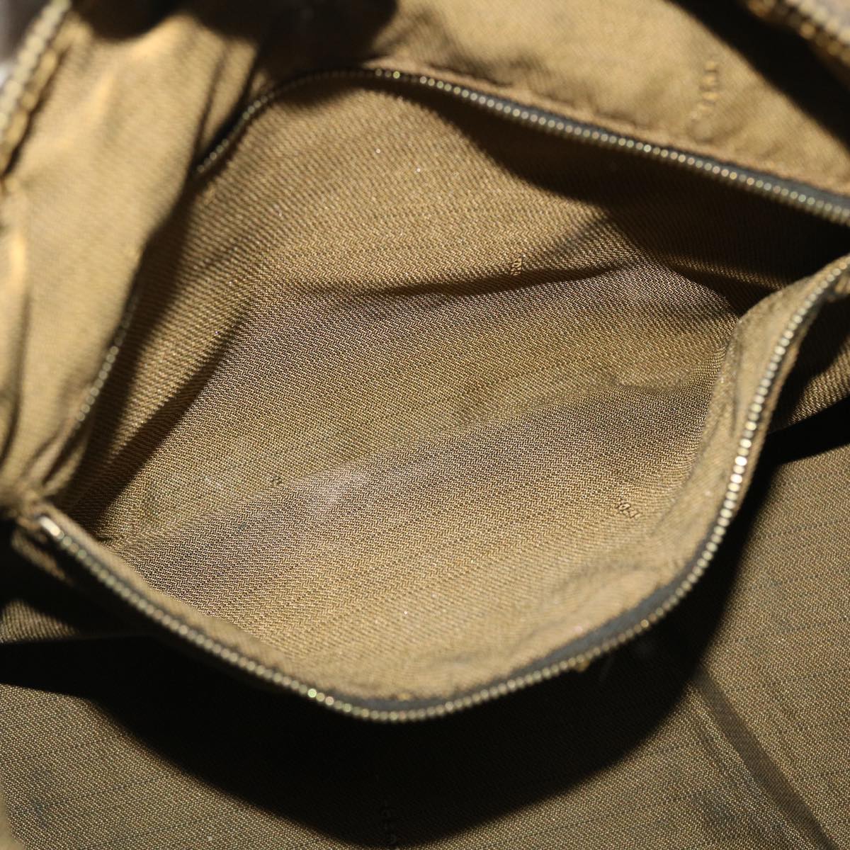 FENDI Zucca Canvas Hand Bag Nylon Brown Black  48233