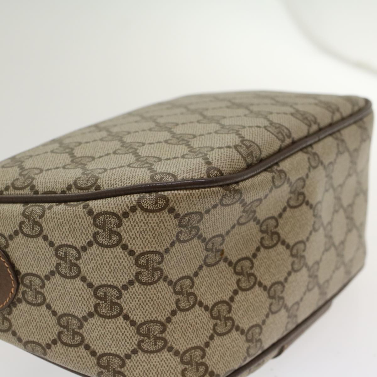 GUCCI GG Canvas Web Sherry Line Shoulder Bag Beige Green 39.02.032  48249
